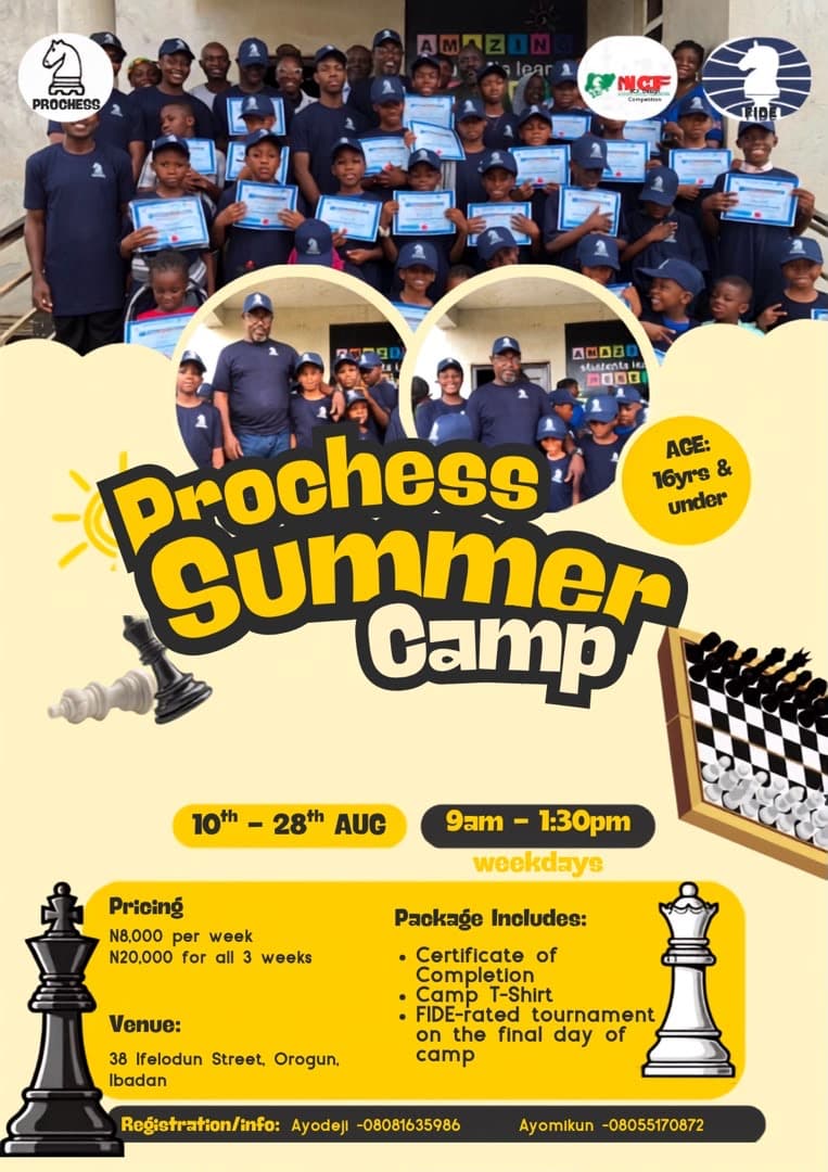 Prochess Summer Camp chess tournament banner